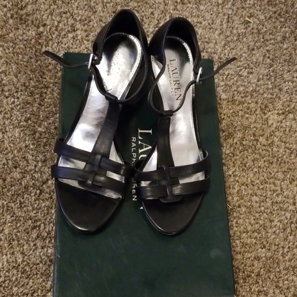 Ralph Lauren Brown Leather Wedges - Picture 2 of 4